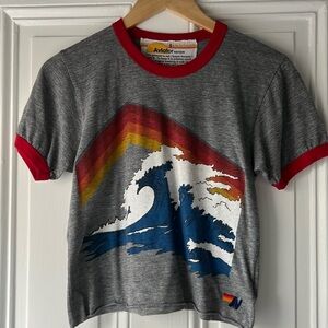 Aviator Nation Wave Ringer Tee Small
